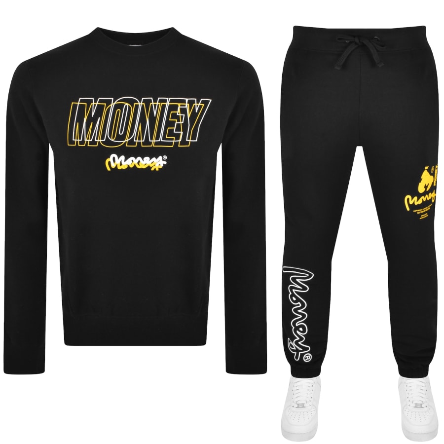 Money Compound Crew Tracksuit Black Mainline Menswear